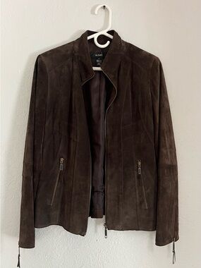 Alfani Brown Suede Zip Jacket